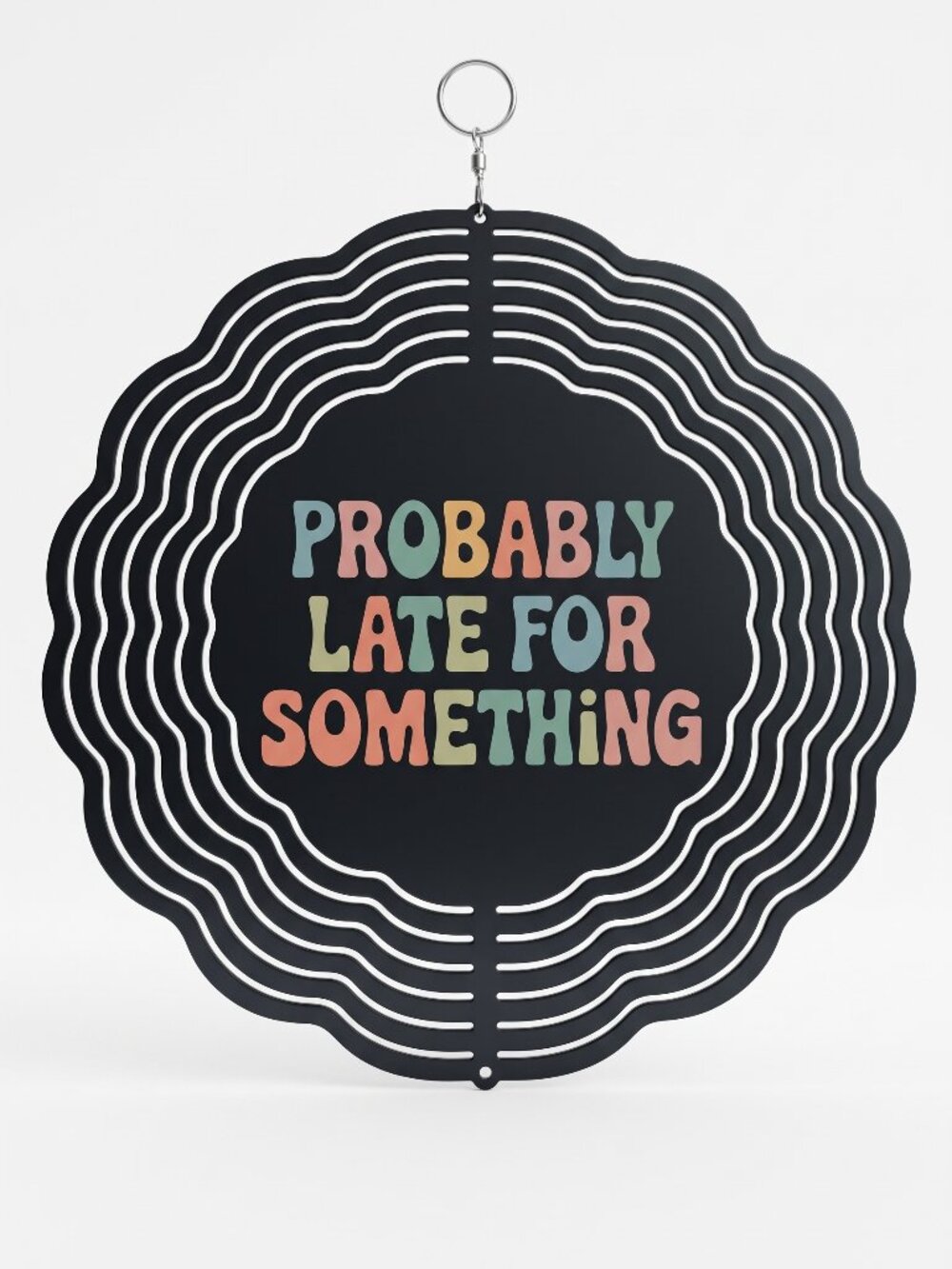 10" Probably Late For Something Kinetic Wind Spinner - Metal Hanging Yard Decor